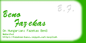 beno fazekas business card