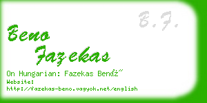 beno fazekas business card